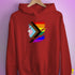 LGBTQ Progress Pride Flag Ripped Reveal Hoodie - Red